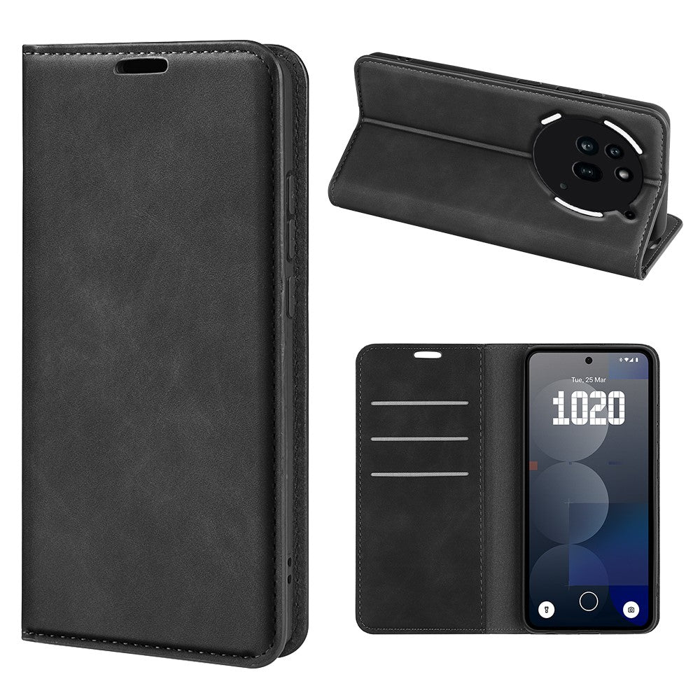Nothing Phone (3a) Pro Wallet-Handyhülle – Aus PU-Leder, mit Ständer, Schutzhülle mit griffiger Oberfläche