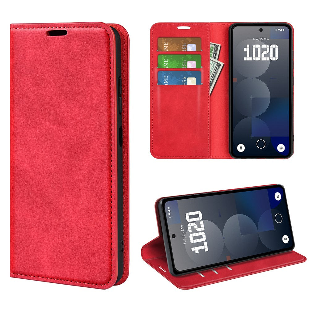 Nothing Phone (3a) Pro Wallet-Handyhülle – Aus PU-Leder, mit Ständer, Schutzhülle mit griffiger Oberfläche