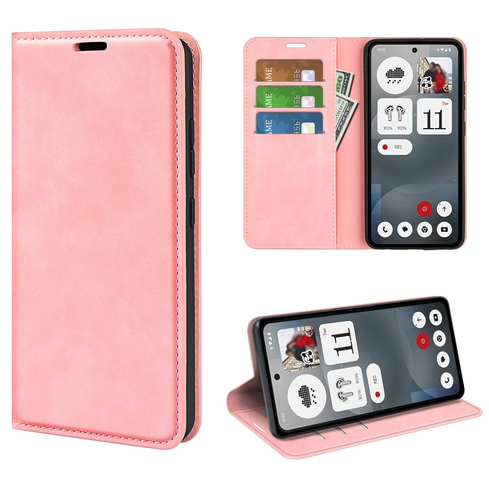 Nothing Phone (3a) Wallet-Handyhülle – Aus PU-Leder, mit Ständer, Schutzhülle mit griffiger Oberfläche