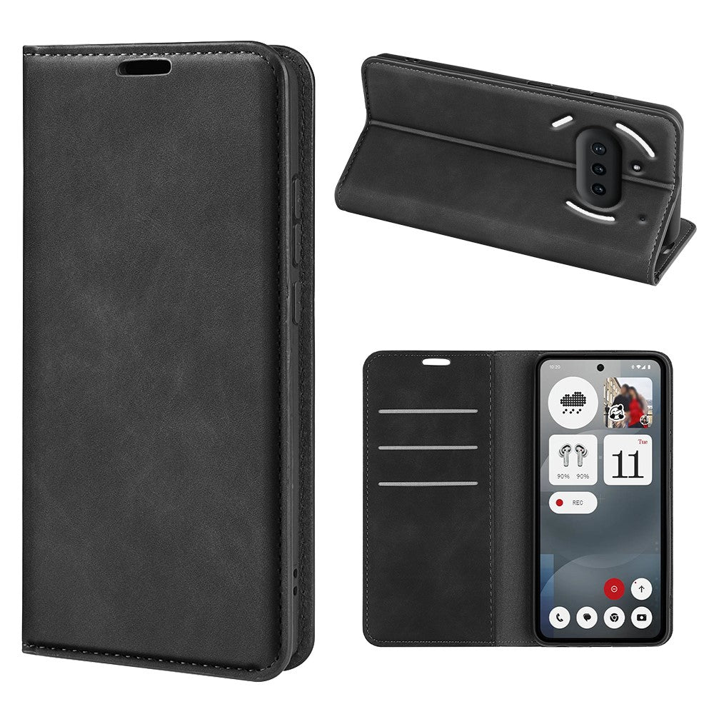 Nothing Phone (3a) Wallet-Handyhülle – Aus PU-Leder, mit Ständer, Schutzhülle mit griffiger Oberfläche