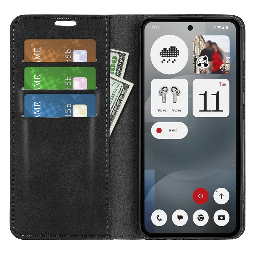 Nothing Phone (3a) Wallet-Handyhülle – Aus PU-Leder, mit Ständer, Schutzhülle mit griffiger Oberfläche