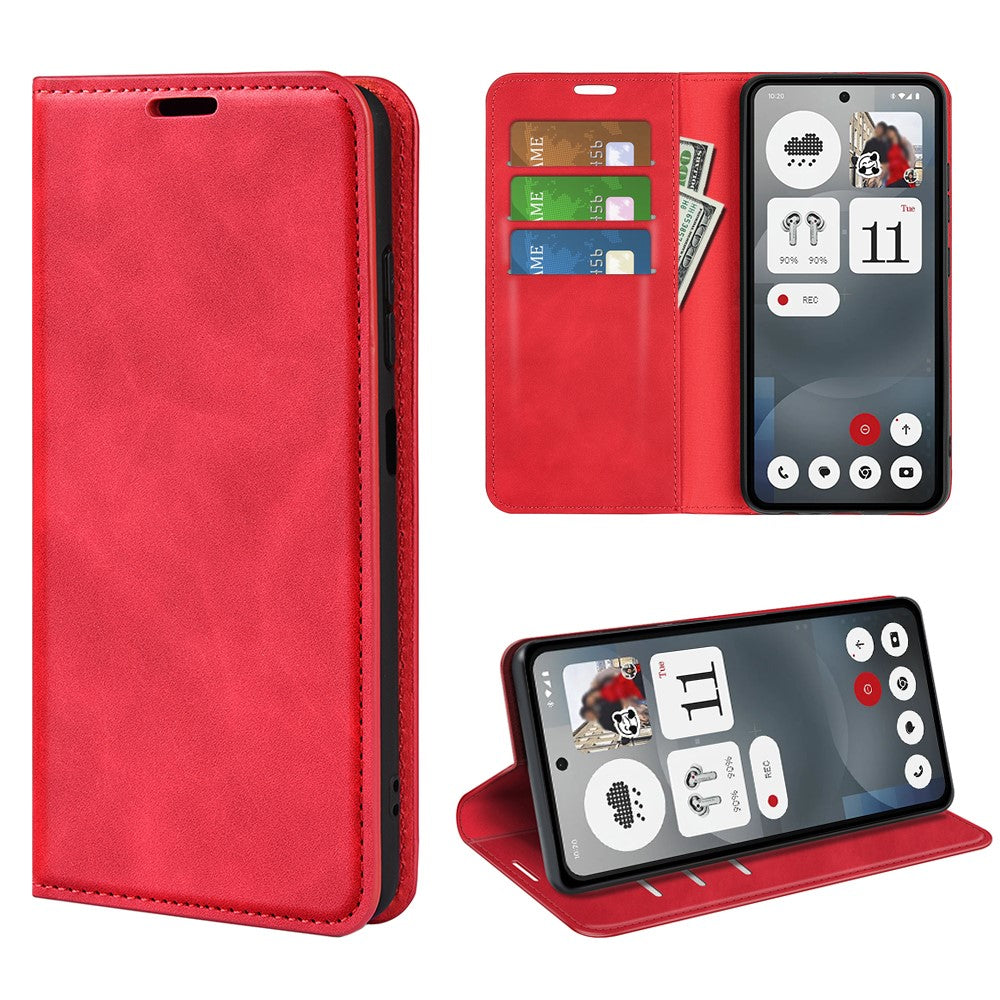 Nothing Phone (3a) Wallet-Handyhülle – Aus PU-Leder, mit Ständer, Schutzhülle mit griffiger Oberfläche