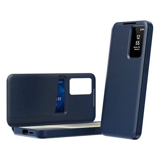 Galaxy A55 5G Lederhülle – Mit Kartenfach & Smart-View Fenster