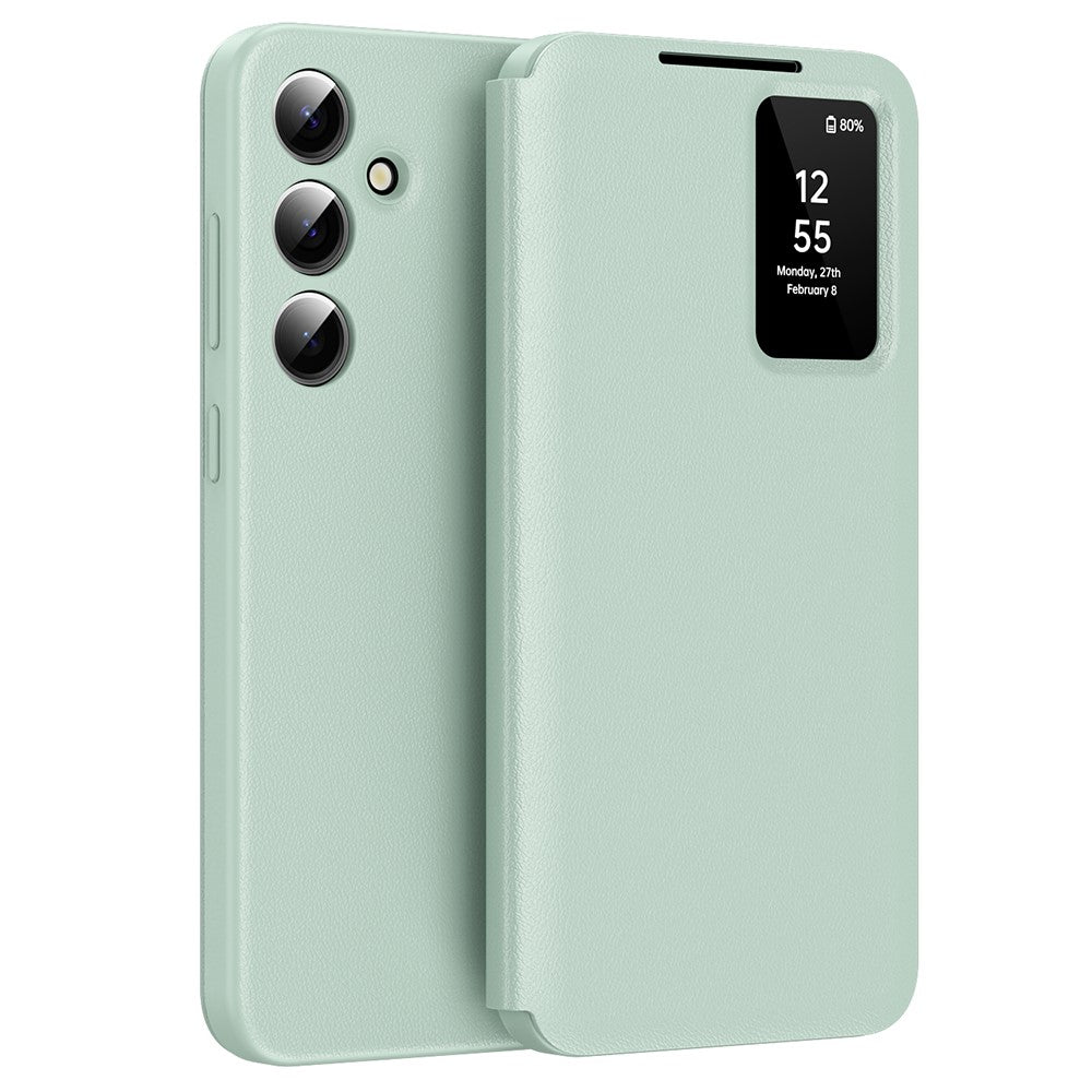 Galaxy A55 5G Lederhülle – Mit Kartenfach & Smart-View Fenster