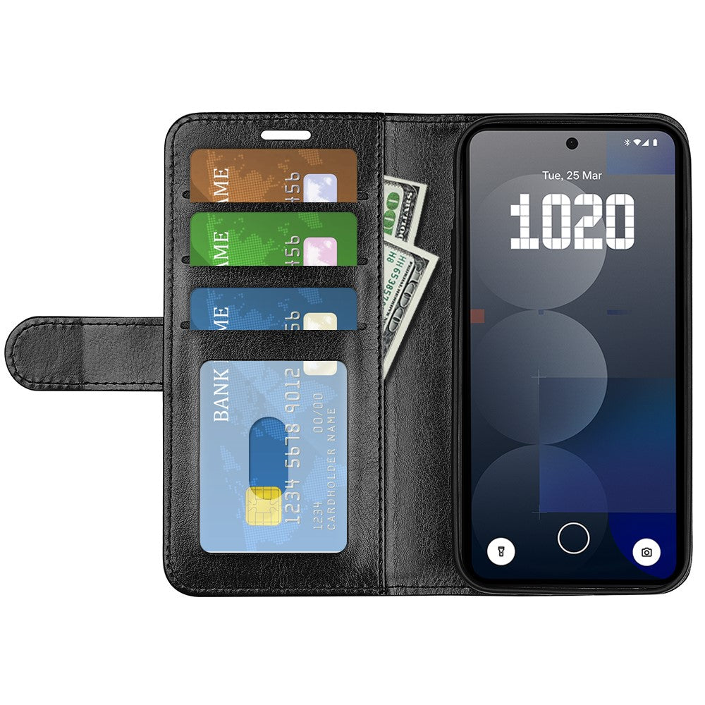 Nothing Phone (3a) Pro Wallet-Handyhülle – Aus strukturiertem PU-Leder & TPU, Klapphandyhülle