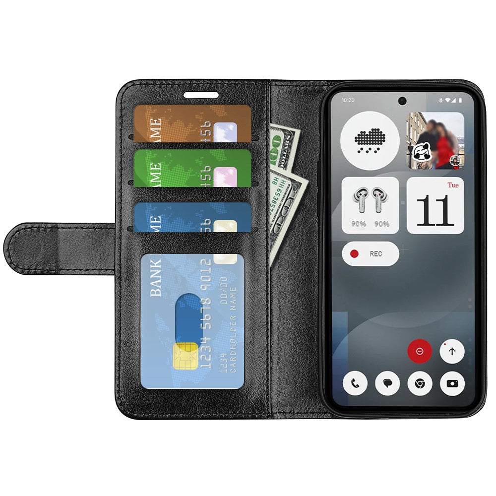 Nothing Phone (3a) Wallet-Handyhülle – Aus strukturiertem PU-Leder & TPU, Klapphandyhülle