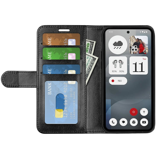 Nothing Phone (3a) Wallet-Handyhülle – Aus strukturiertem PU-Leder & TPU, Klapphandyhülle
