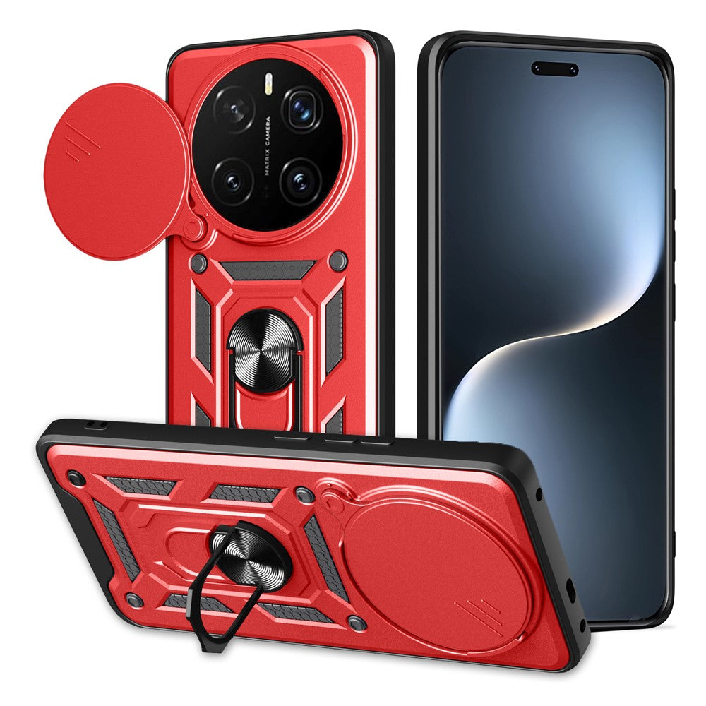 For Honor Magic7 Pro 5G Case with Slide Camera Lid PC + TPU Kickstand Phone Cover