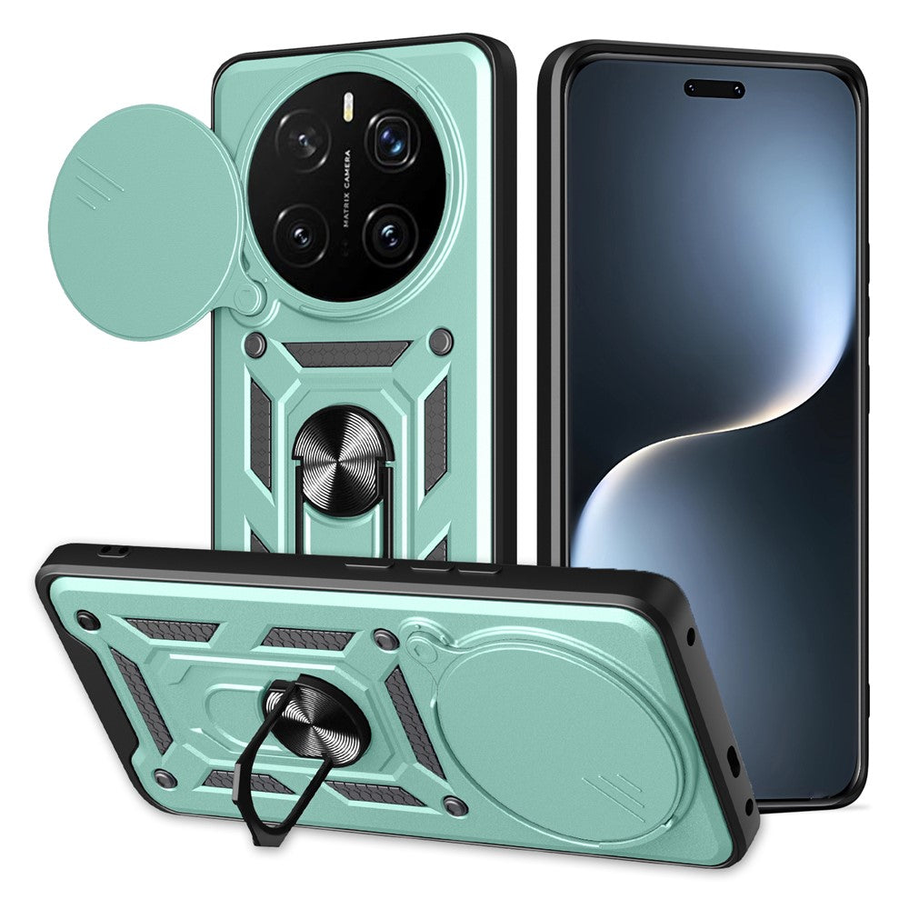 For Honor Magic7 Pro 5G Case with Slide Camera Lid PC + TPU Kickstand Phone Cover