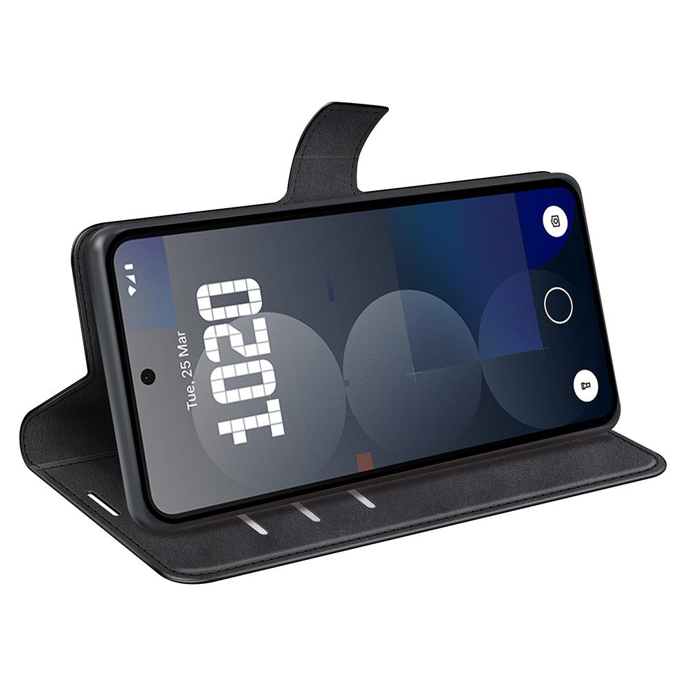Nothing Phone (3a) Pro Handyhülle – Aus PU-Leder & TPU, mit Kalbslederstruktur, Brieftaschen- & Ständerfunktion