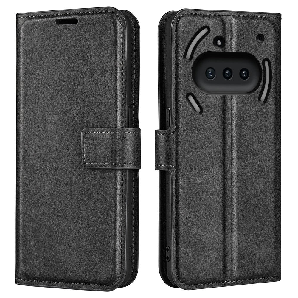 Nothing Phone (3a) Handyhülle – Aus PU-Leder & TPU, mit Kalbslederstruktur, Brieftaschen- & Ständerfunktion