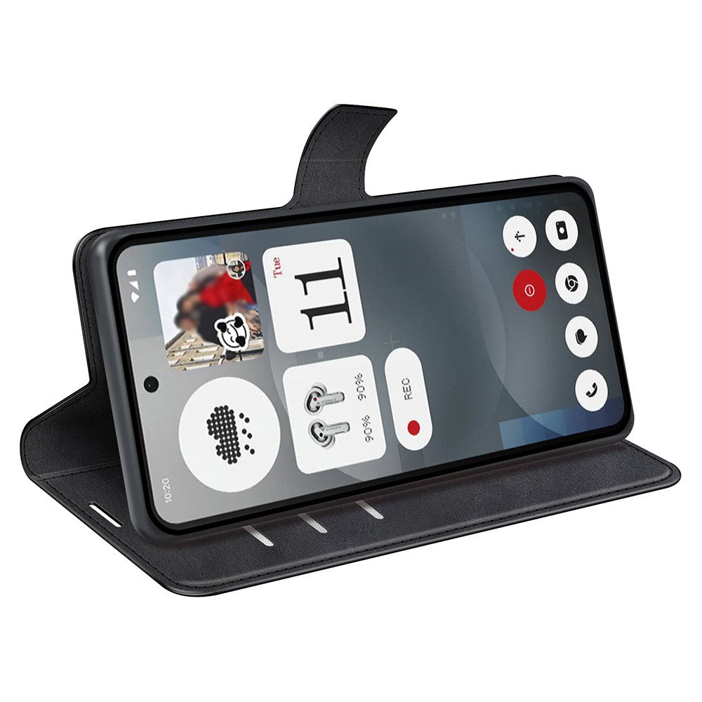 Nothing Phone (3a) Handyhülle – Aus PU-Leder & TPU, mit Kalbslederstruktur, Brieftaschen- & Ständerfunktion