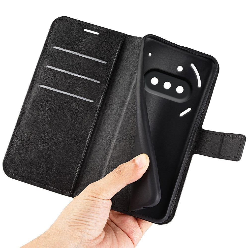 Nothing Phone (3a) Handyhülle – Aus PU-Leder & TPU, mit Kalbslederstruktur, Brieftaschen- & Ständerfunktion