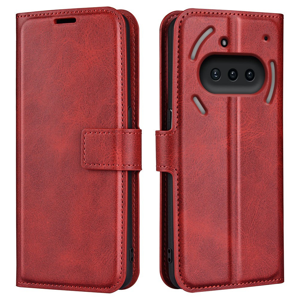 Nothing Phone (3a) Handyhülle – Aus PU-Leder & TPU, mit Kalbslederstruktur, Brieftaschen- & Ständerfunktion