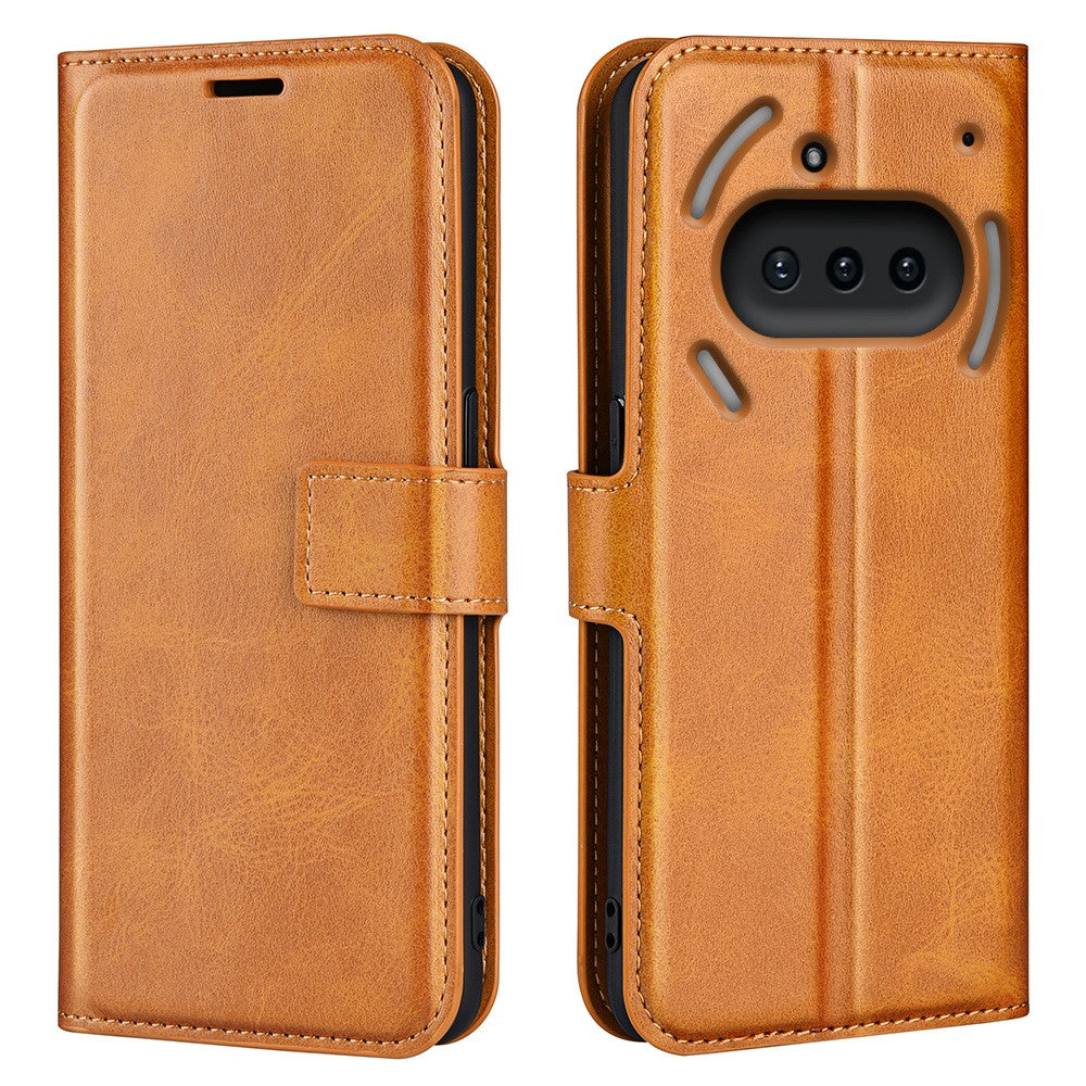 Nothing Phone (3a) Handyhülle – Aus PU-Leder & TPU, mit Kalbslederstruktur, Brieftaschen- & Ständerfunktion