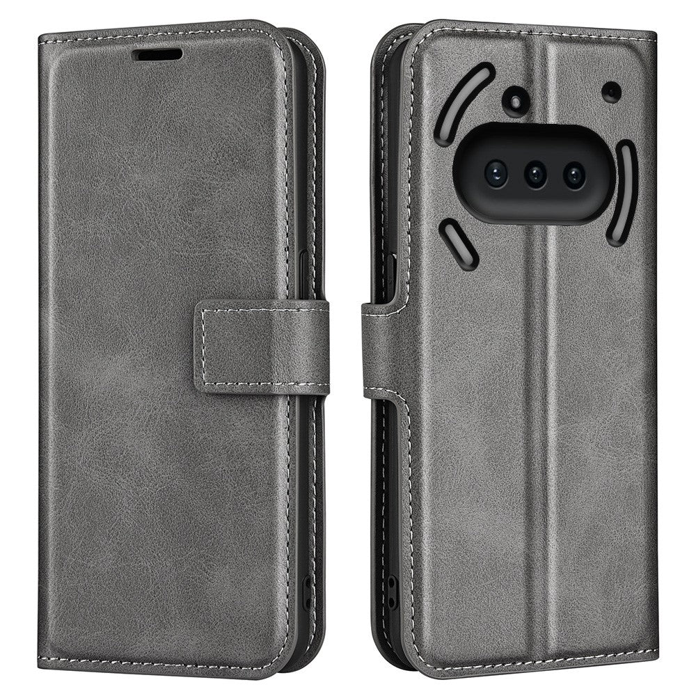Nothing Phone (3a) Handyhülle – Aus PU-Leder & TPU, mit Kalbslederstruktur, Brieftaschen- & Ständerfunktion