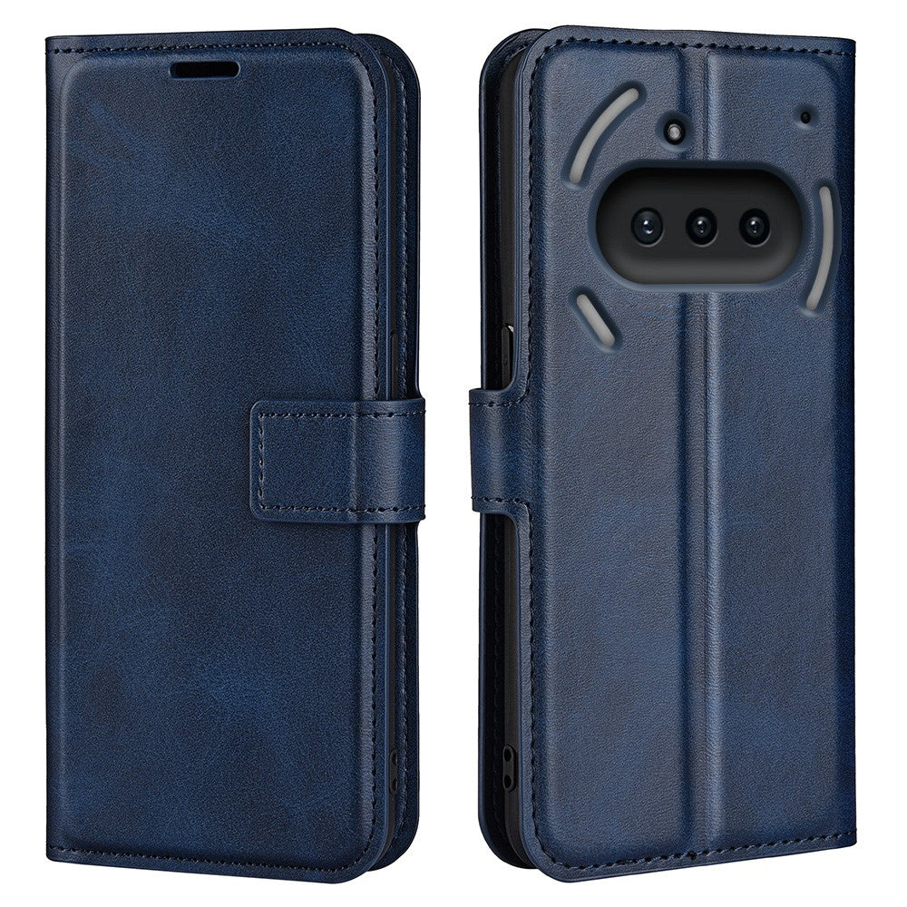 Nothing Phone (3a) Handyhülle – Aus PU-Leder & TPU, mit Kalbslederstruktur, Brieftaschen- & Ständerfunktion