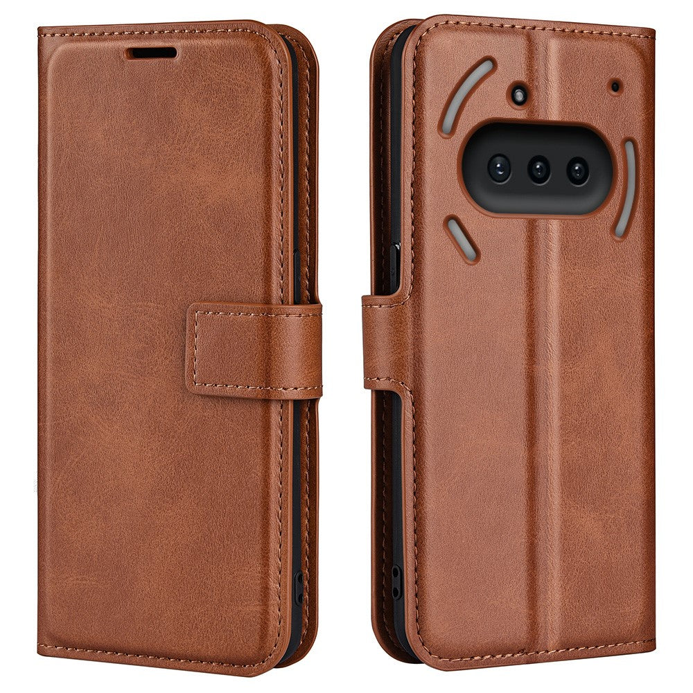 Nothing Phone (3a) Handyhülle – Aus PU-Leder & TPU, mit Kalbslederstruktur, Brieftaschen- & Ständerfunktion