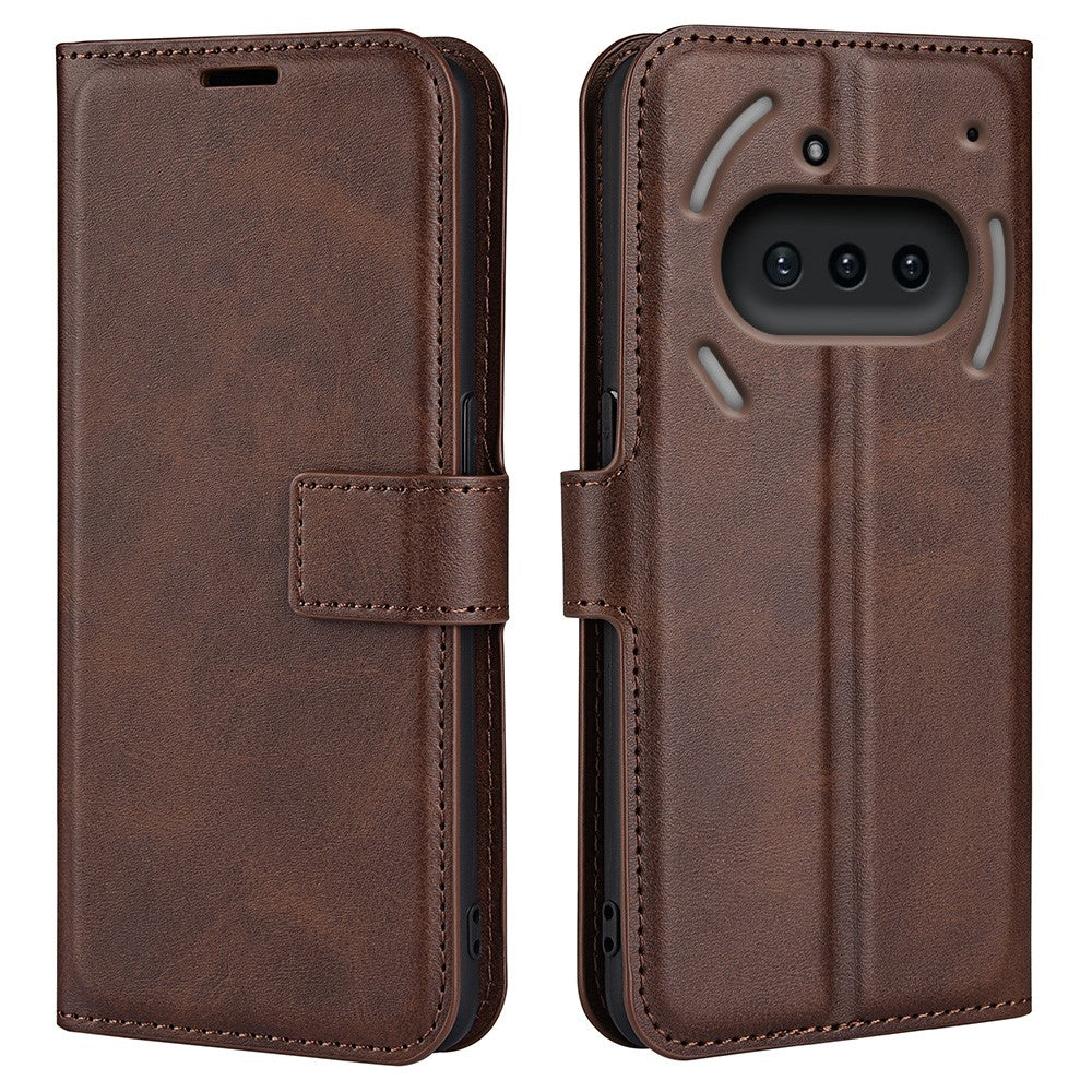 Nothing Phone (3a) Handyhülle – Aus PU-Leder & TPU, mit Kalbslederstruktur, Brieftaschen- & Ständerfunktion