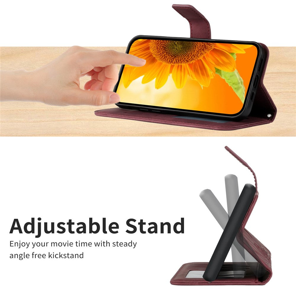 For Honor 400 Lite 5G Case Sunflower Imprint Leather Wallet Phone Cover with Wrist Strap