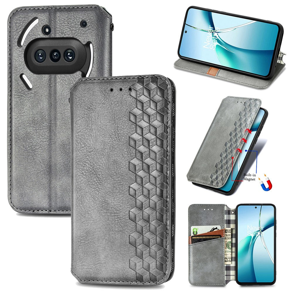 Nothing Phone (3a) Wallet-Handyhülle – Aus PU-Leder mit Rautenmuster, Brieftaschen- & Ständerfunktion