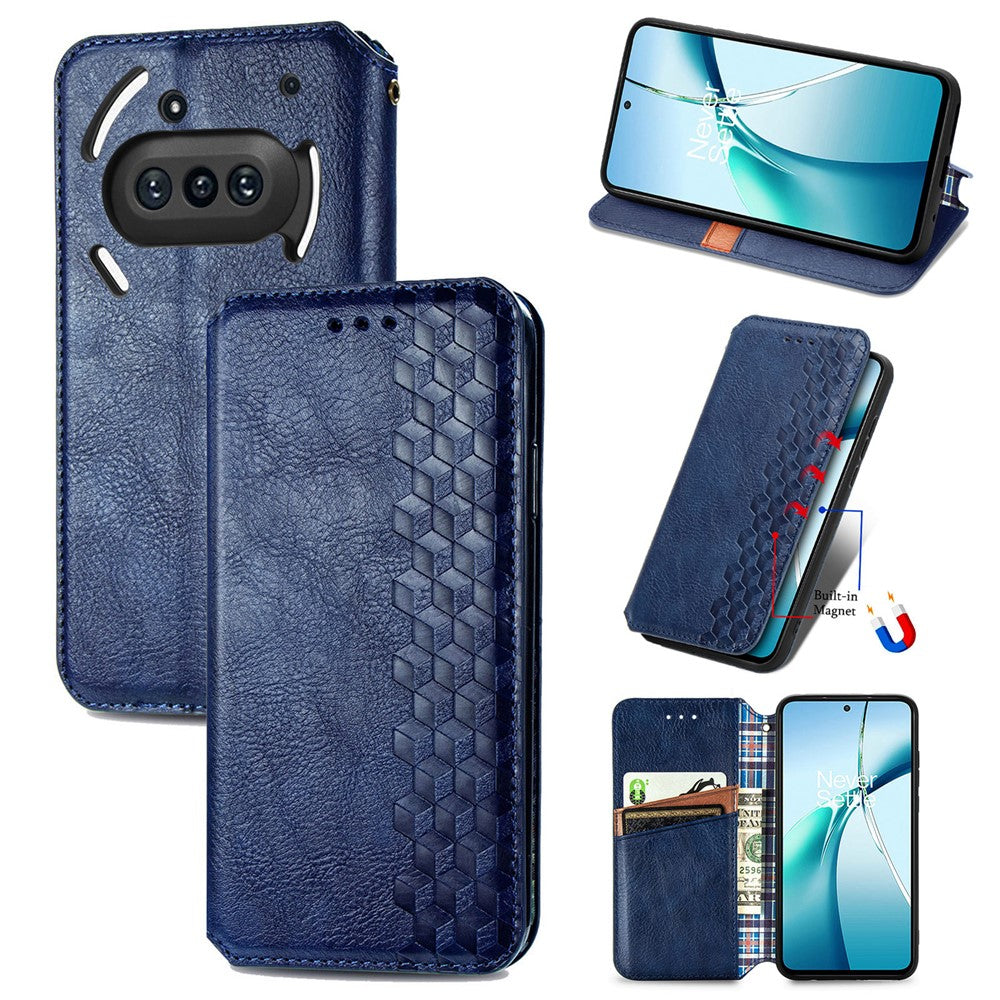 Nothing Phone (3a) Wallet-Handyhülle – Aus PU-Leder mit Rautenmuster, Brieftaschen- & Ständerfunktion