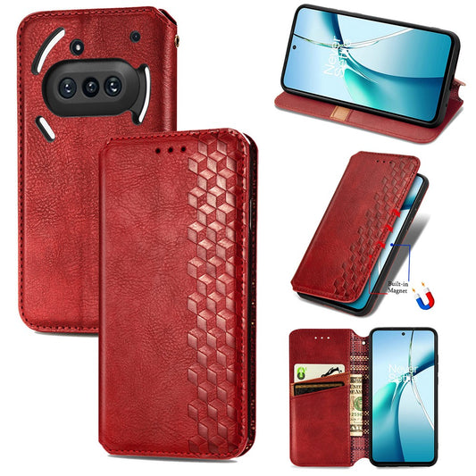 Nothing Phone (3a) Wallet-Handyhülle – Aus PU-Leder mit Rautenmuster, Brieftaschen- & Ständerfunktion