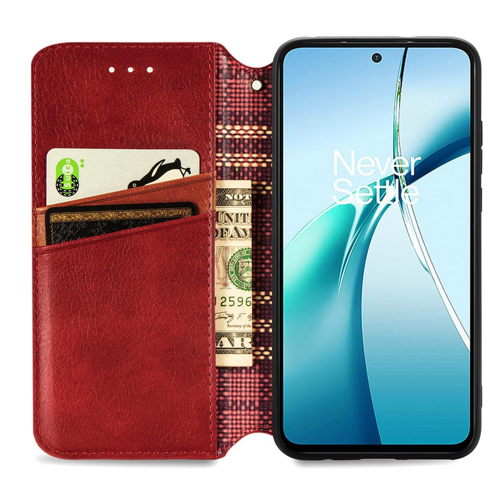 Nothing Phone (3a) Wallet-Handyhülle – Aus PU-Leder mit Rautenmuster, Brieftaschen- & Ständerfunktion
