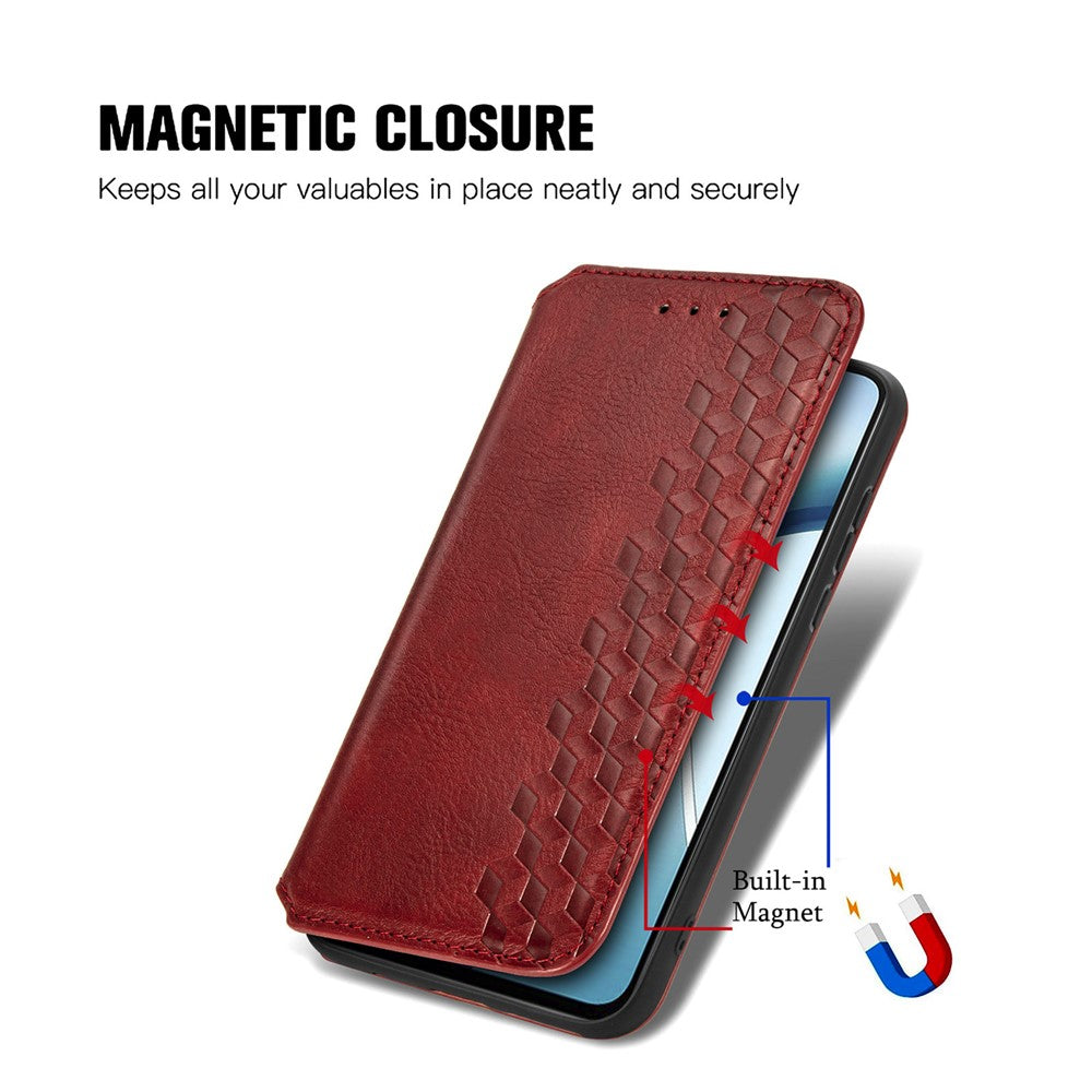 Nothing Phone (3a) Wallet-Handyhülle – Aus PU-Leder mit Rautenmuster, Brieftaschen- & Ständerfunktion