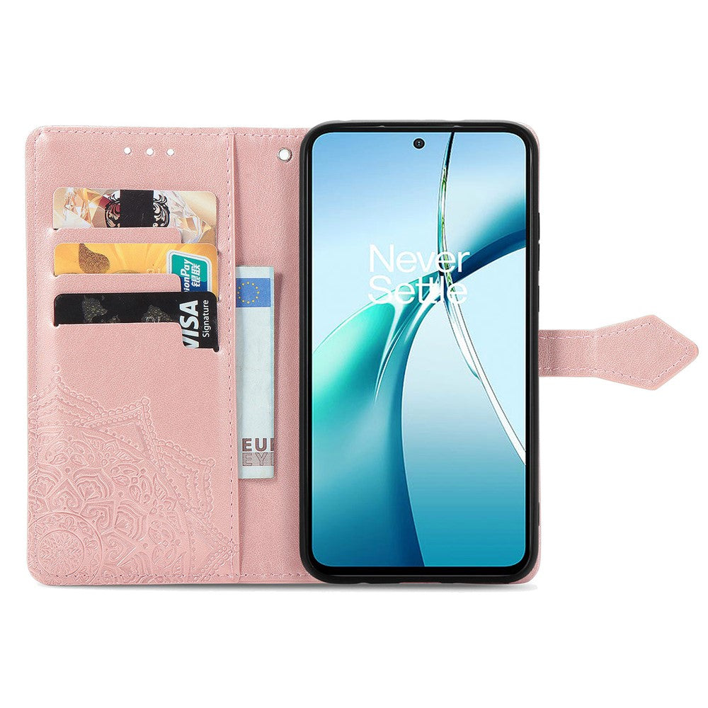 Nothing Phone (3a) Wallet-Handyhülle – Aus geprägtem Mandala-Leder, mit Magnetverschluss & Klappverschluss