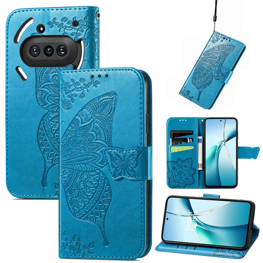 Nothing Phone (3a) Wallet-Handyhülle – Aus PU-Leder mit Schmetterlingsmuster