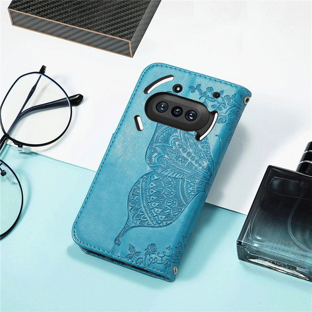 Nothing Phone (3a) Wallet-Handyhülle – Aus PU-Leder mit Schmetterlingsmuster