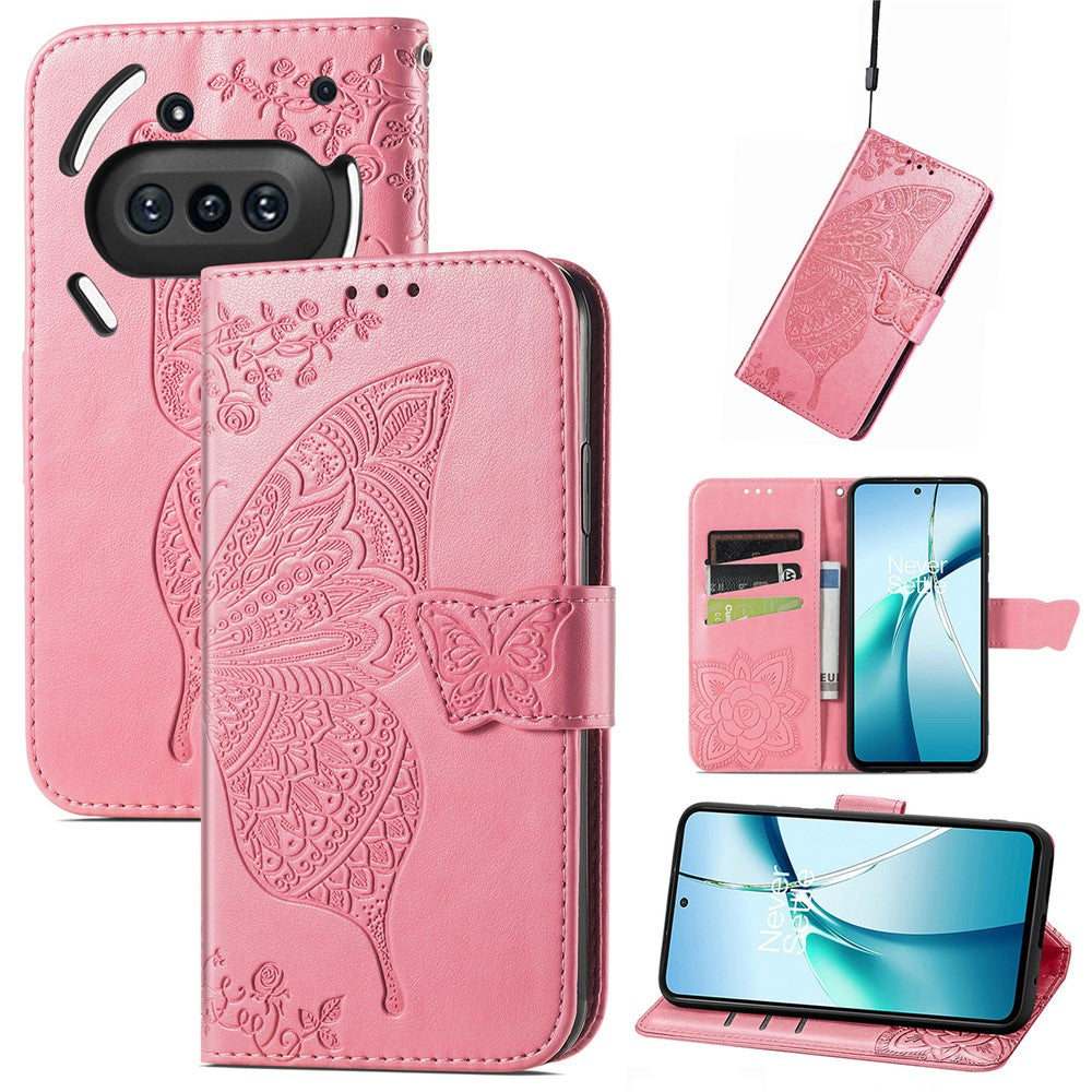 Nothing Phone (3a) Wallet-Handyhülle – Aus PU-Leder mit Schmetterlingsmuster