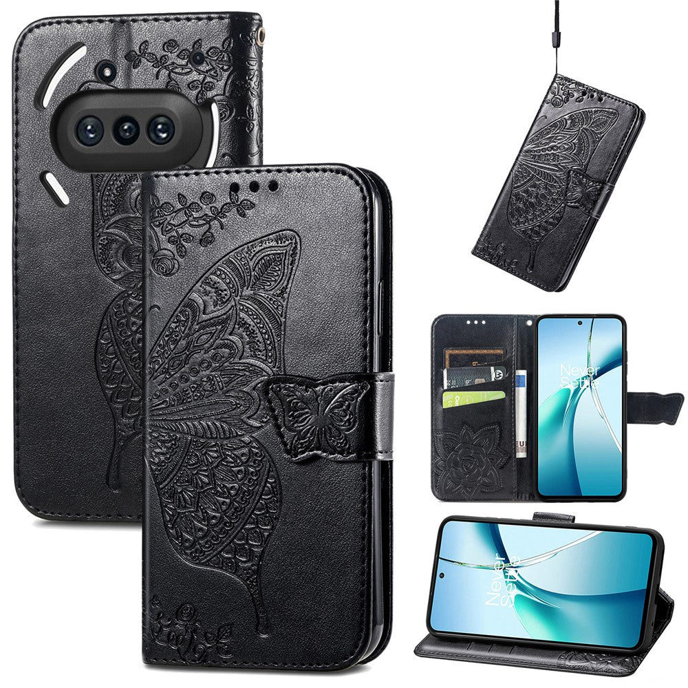 Nothing Phone (3a) Wallet-Handyhülle – Aus PU-Leder mit Schmetterlingsmuster