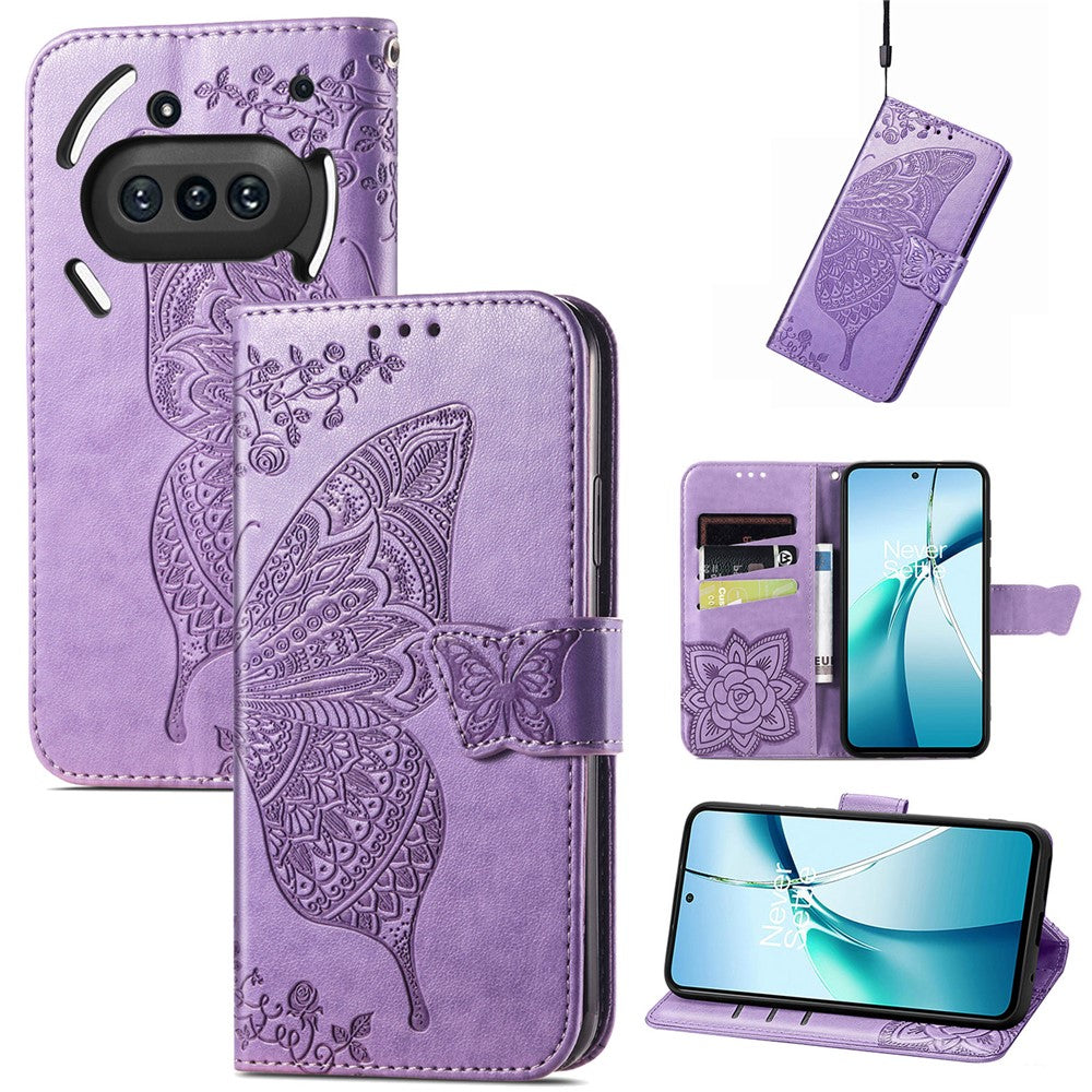 Nothing Phone (3a) Wallet-Handyhülle – Aus PU-Leder mit Schmetterlingsmuster