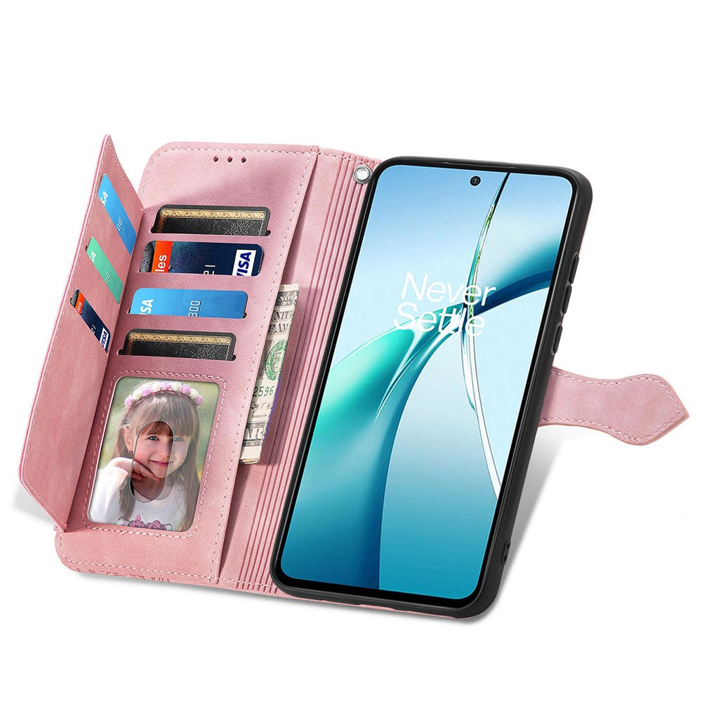 Nothing Phone (3a) Wallet-Handyhülle – Mit Riemen & Reißverschluss, aus PU-Leder, mit Blumenmuster