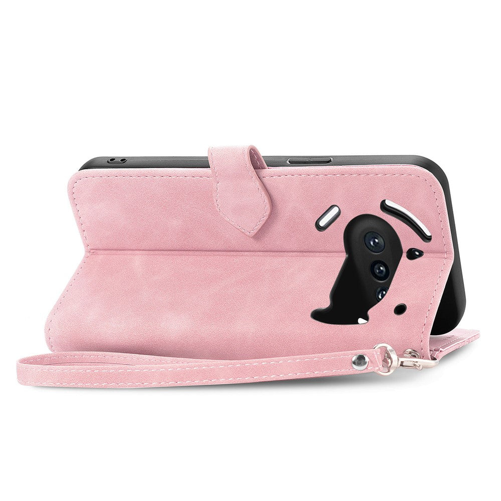 Nothing Phone (3a) Wallet-Handyhülle – Mit Riemen & Reißverschluss, aus PU-Leder, mit Blumenmuster