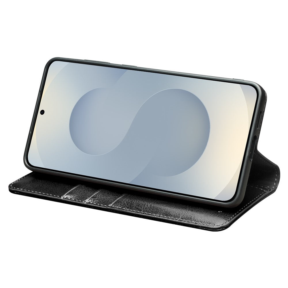 Galaxy S25 Edge Echtleder-Handyhülle – Geldbörse & Standfunktion
