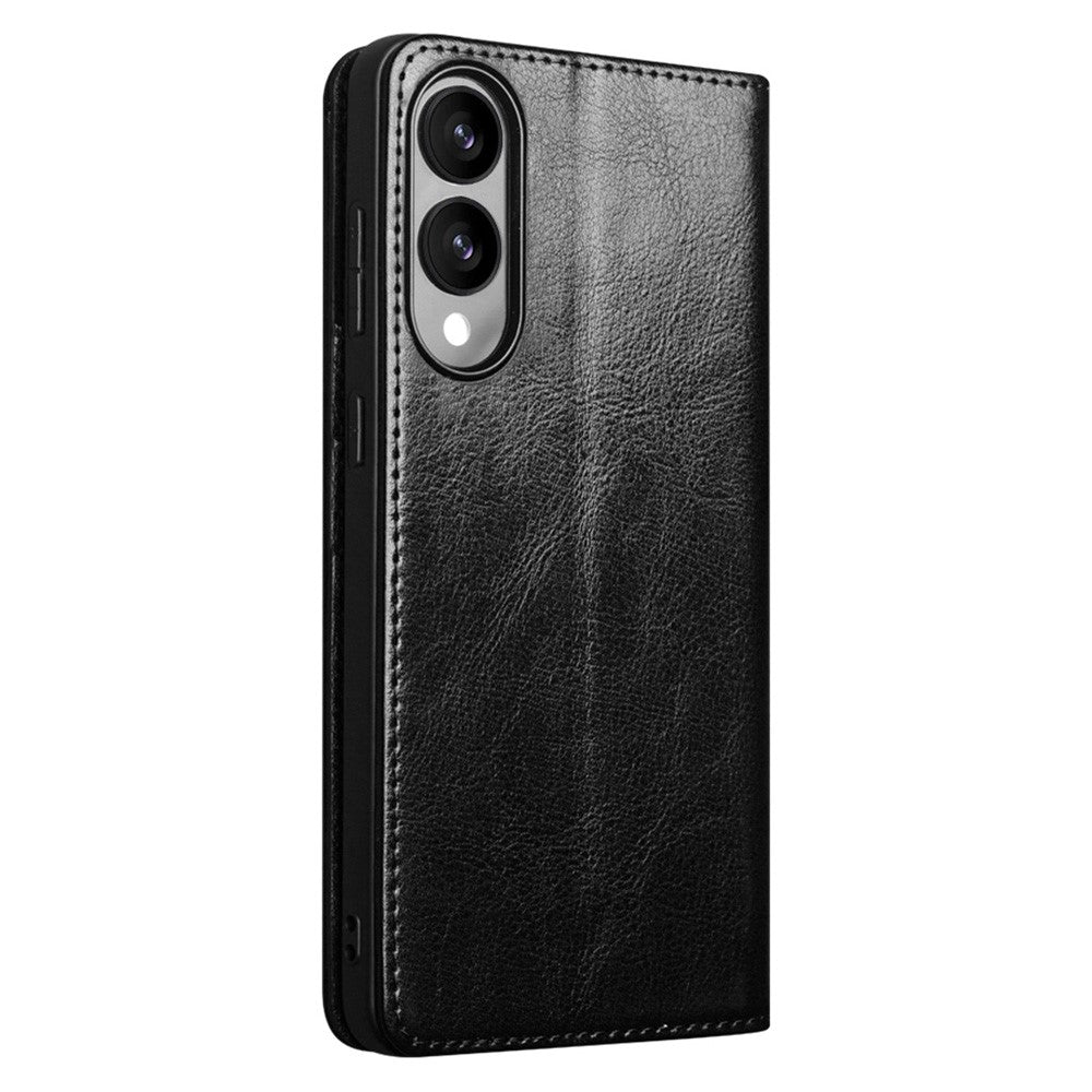 Galaxy S25 Edge Echtleder-Handyhülle – Geldbörse & Standfunktion