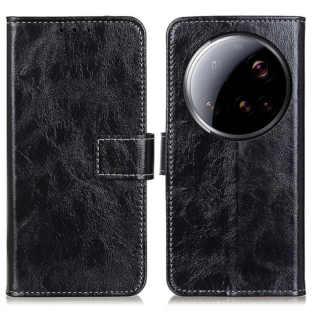 For Xiaomi 15 Ultra Case Wallet Leather Phone Cover Crazy Horse Texture