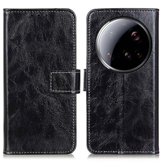 Xiaomi 15 Ultra Handyhülle – Brieftasche Leder Crazy Horse Textur