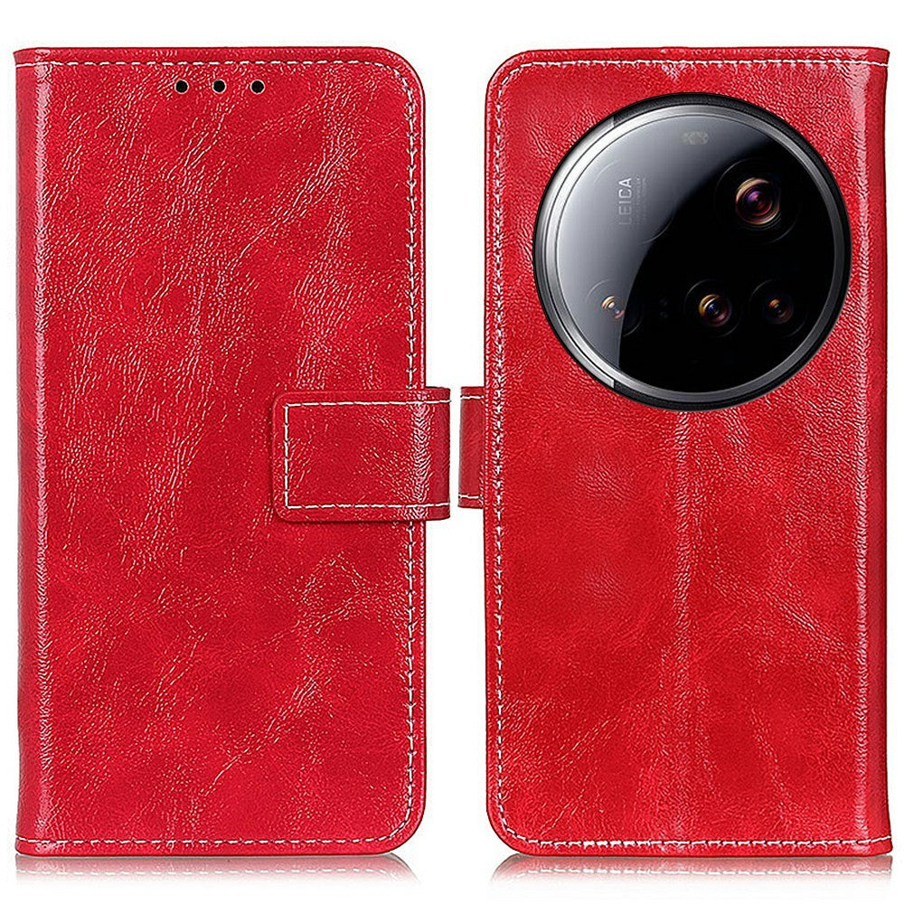For Xiaomi 15 Ultra Case Wallet Leather Phone Cover Crazy Horse Texture