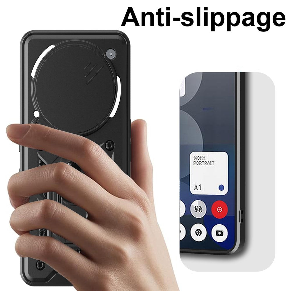 For Nothing Phone (3a) Pro Case with Slide Camera Lid PC + TPU Kickstand Phone Cover
