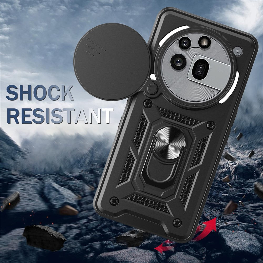 For Nothing Phone (3a) Pro Case with Slide Camera Lid PC + TPU Kickstand Phone Cover