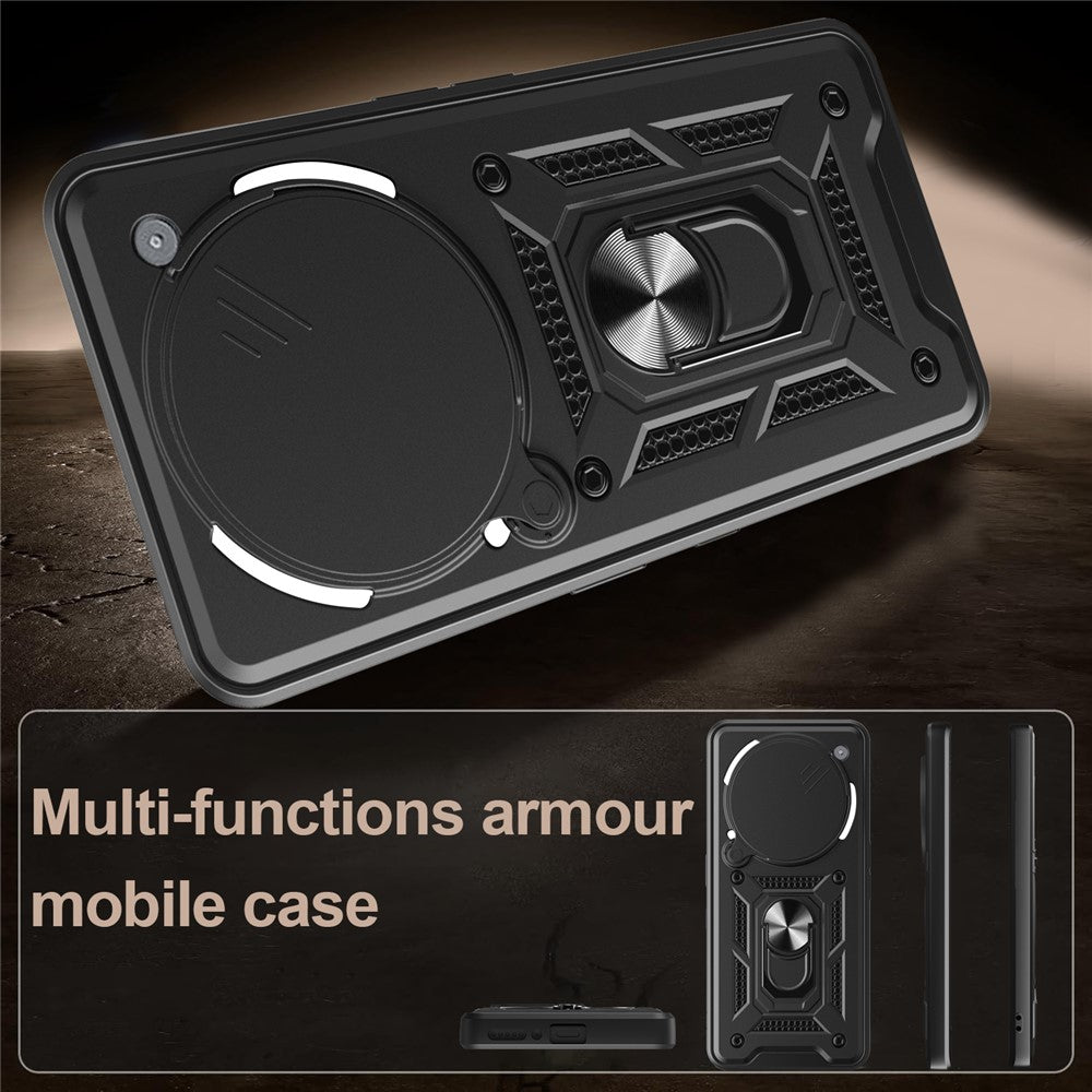 For Nothing Phone (3a) Pro Case with Slide Camera Lid PC + TPU Kickstand Phone Cover