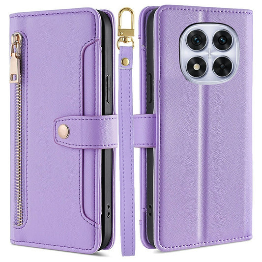 Xiaomi Redmi Note 14 Pro 5G / Xiaomi Redmi Note 14 Pro+ 5G / Xiaomi Poco X7 5G Handyhülle – Leather Case Note 14 Pro+ 5G / Poco X7 5G mit Reißverschlusstasche und 2 Riemen