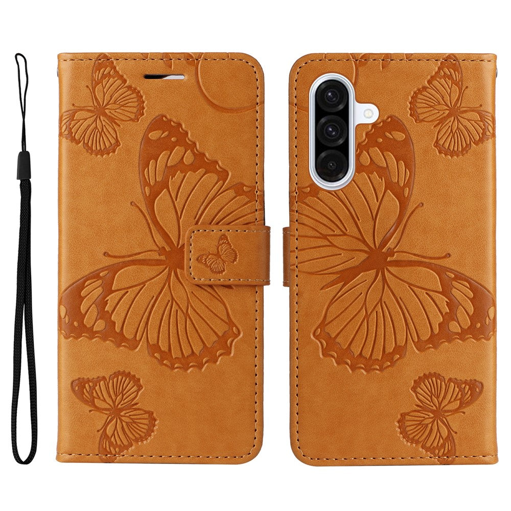 Galaxy A36 5G Wallet-Hülle – Schmetterling Aufgedruckt & Mit Ständer und Riemen