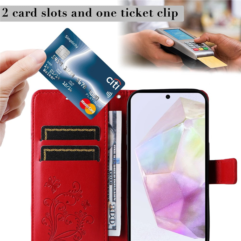 Galaxy A56 5G / M56 5G Wallet-Hülle – Schmetterling Aufgedruckt & Mit Ständer und Riemen
