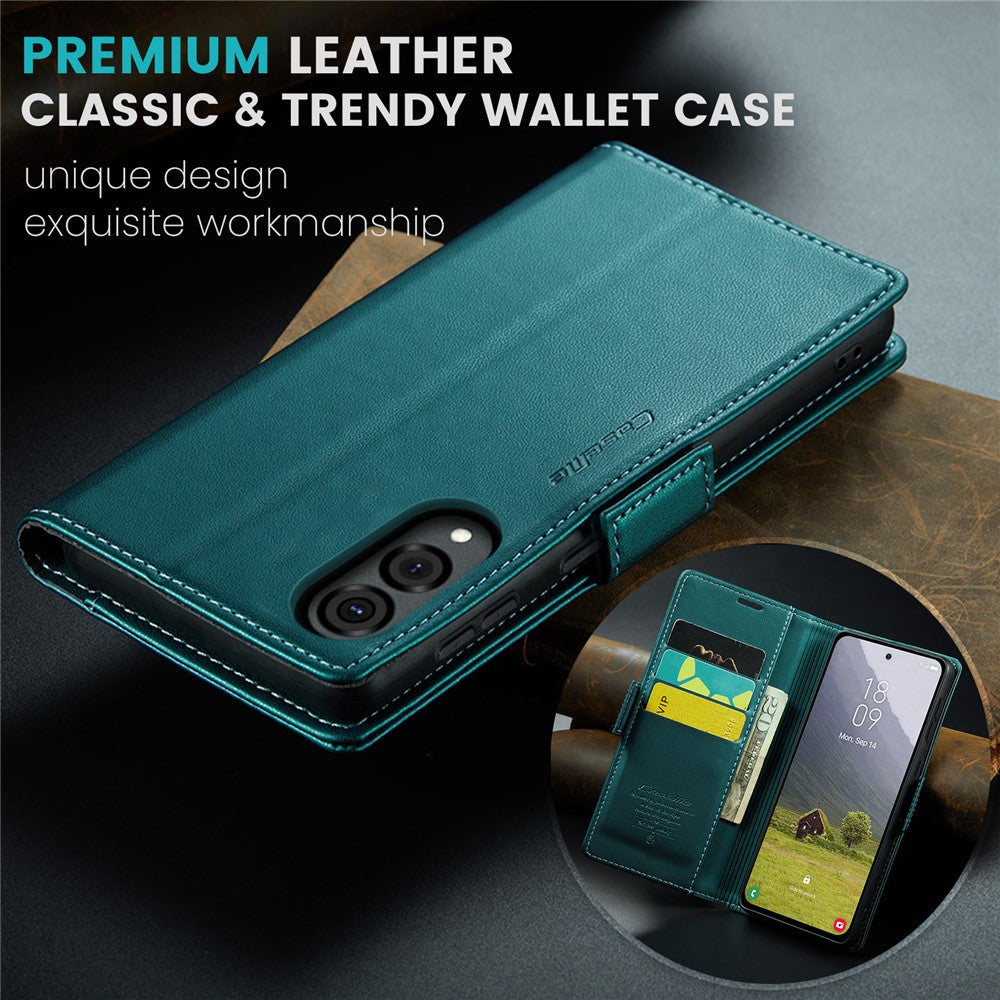 Galaxy S25 Edge Glänzende Wallet-Hülle – RFID-Schutz & Ständer