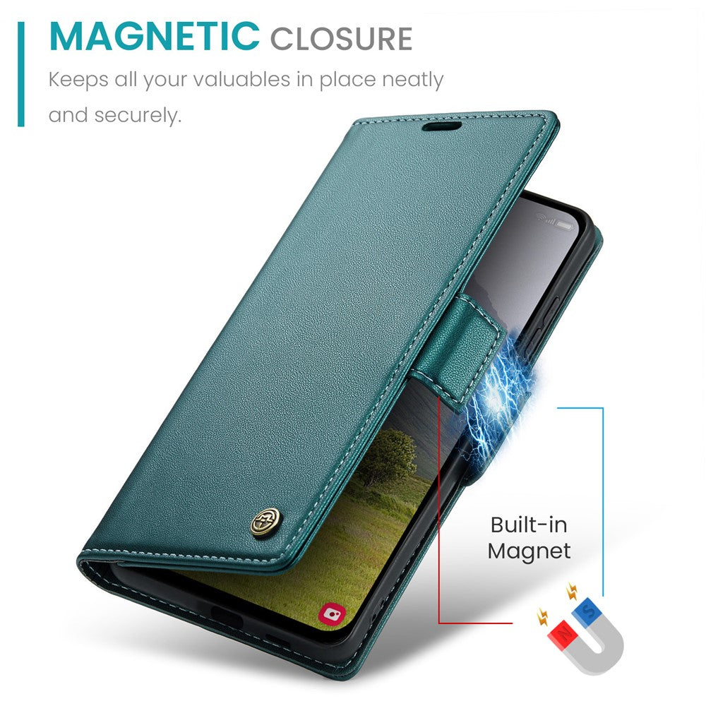 Galaxy S25 Edge Glänzende Wallet-Hülle – RFID-Schutz & Ständer